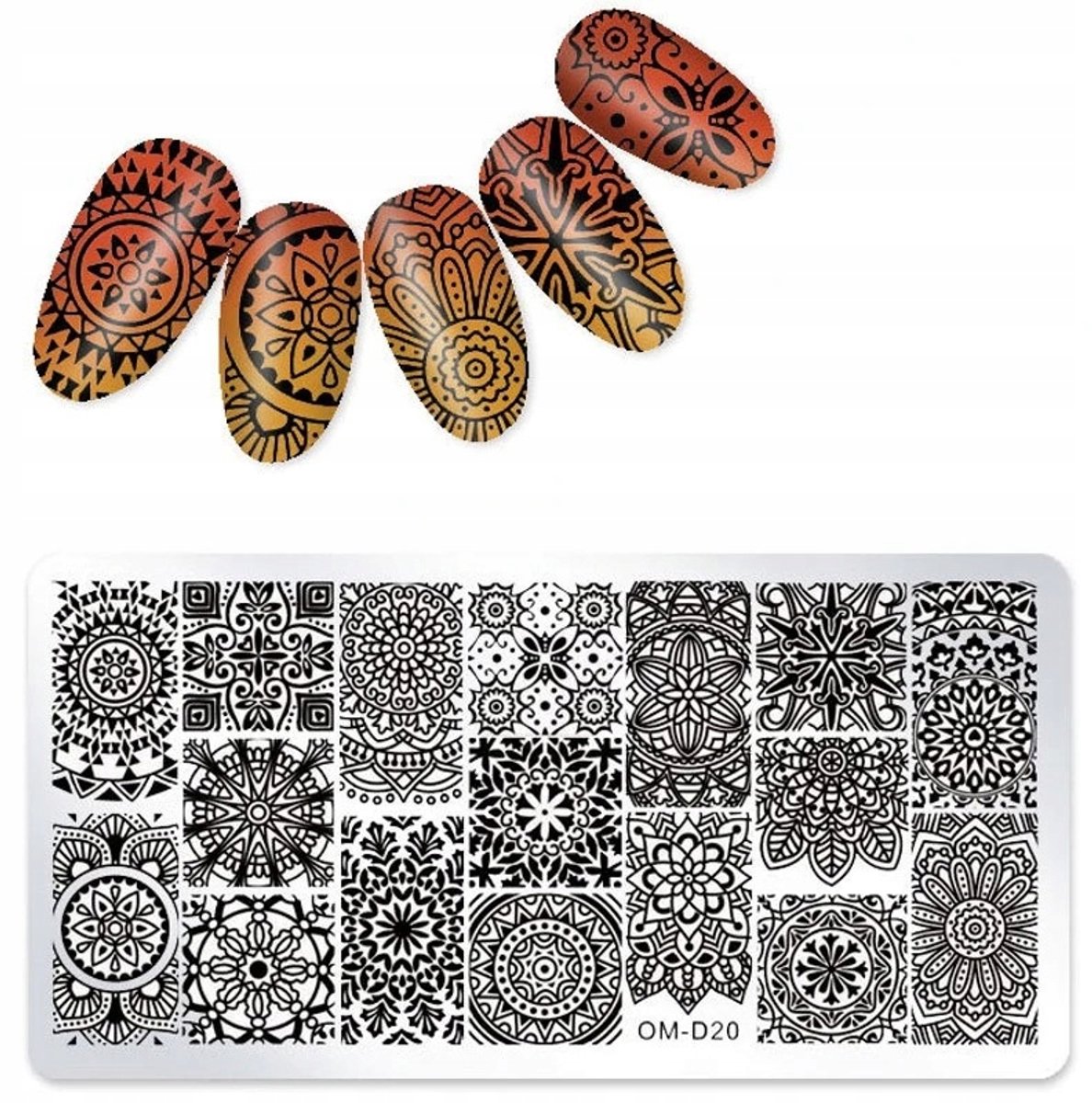 Born Pretty OM-D20 - Nagelstempel Plaat - Mandala - Kant - Boho
