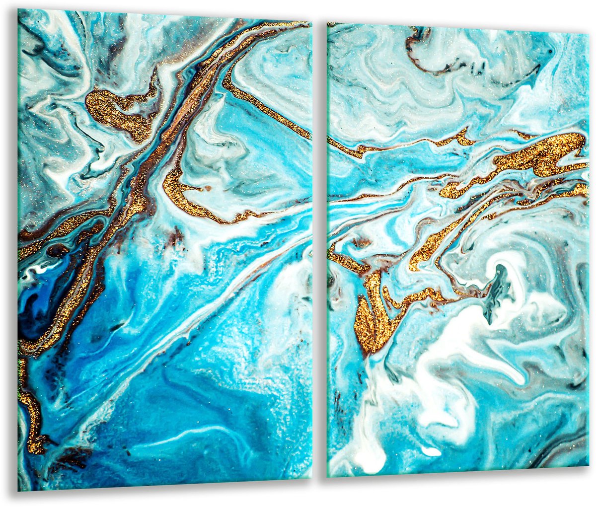 TMK ArtDeko Serie - Glazen Snijplank - 2x 30x52 cm - Inductie Geschikt