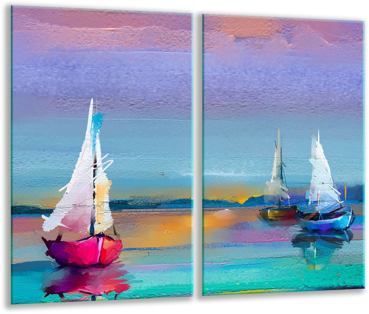 TMK ArtDeko - Glas Snijplank - 2x 30x52 cm - Inductiekookplaat Bescherming - Levendige Kleuren