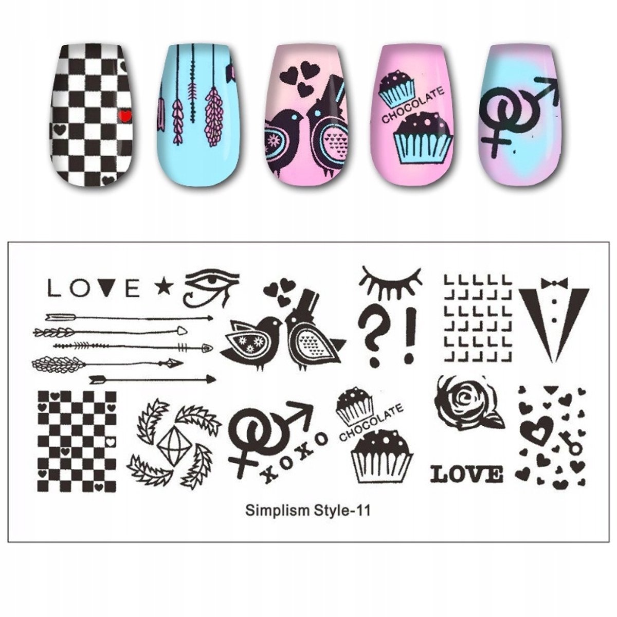 Born Pretty Simplism Style - Nagel Stempel Decoratieplaat - 12x6 cm - Herbruikbaar