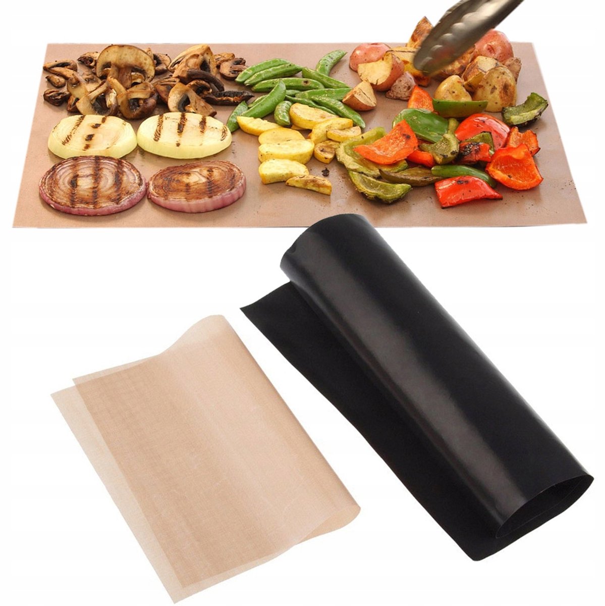 Pingyang Rongrong Handicraft Factory - Teflon Grill Mat - Grote en Kleine Maten - Niet-klevend - Geschikt voor Oven en Grill