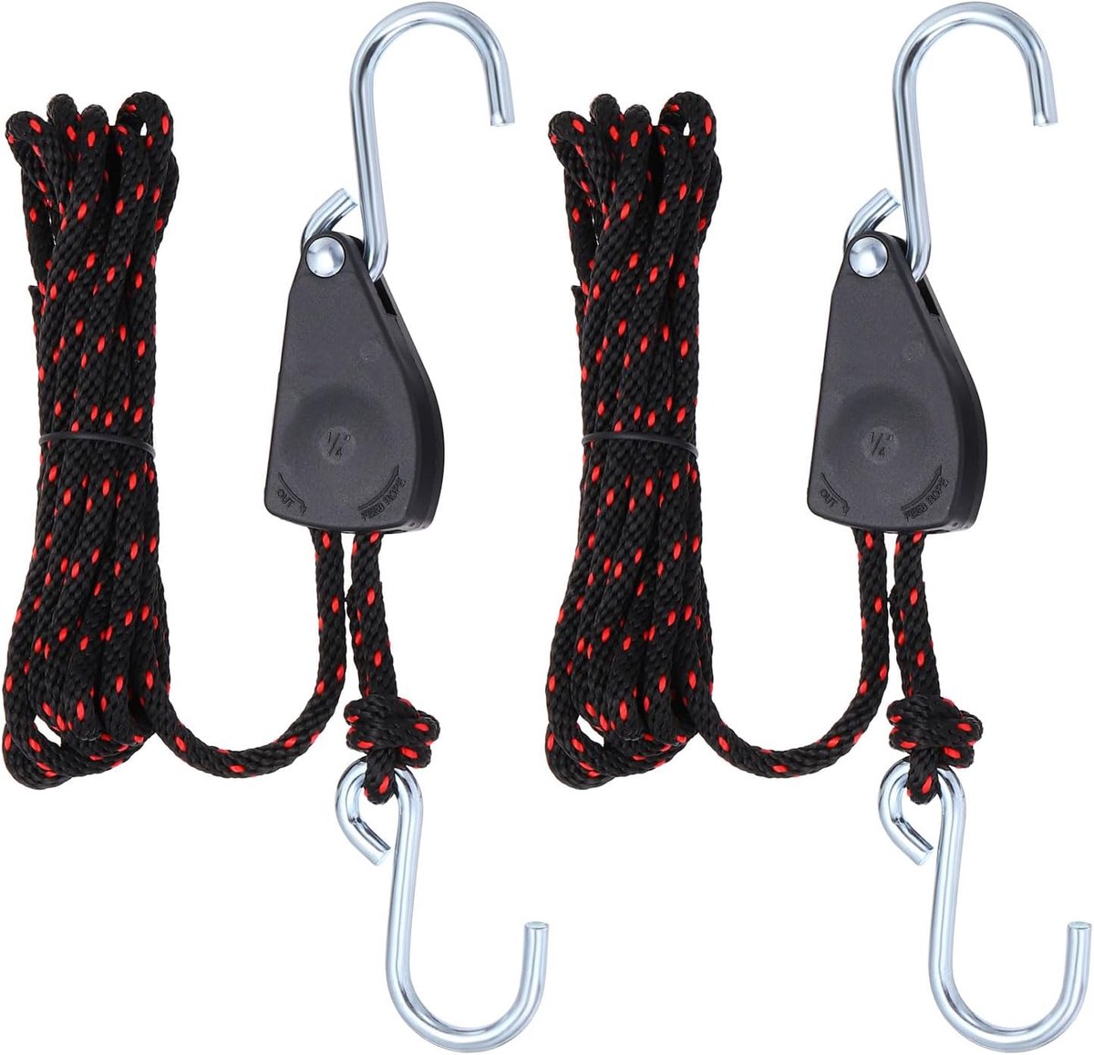 2pcs kayak rope lashing straps - 1/4 inch x 30m heavy duty kayak rope - bow and back lashing straps - verstelbare touw ophanghulp - ratchet - kayak transport accessoires