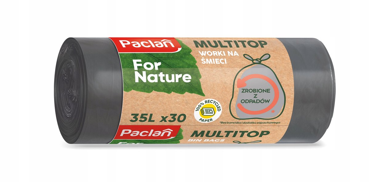 Paclan Multitop - Vuilniszakken - 35L - 30 Stuks - Grijs