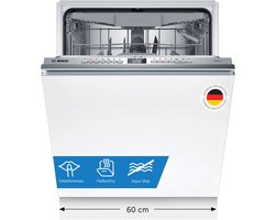 Bosch SMV6YCX00E - Serie 6 - Vaatwasser - Inbouwvaatwasser - Volledig integreerbaar - Energielabel B - PerfectDry met Zeolith: perfecte droogresultaten met een laag energieverbruik - Home Connect