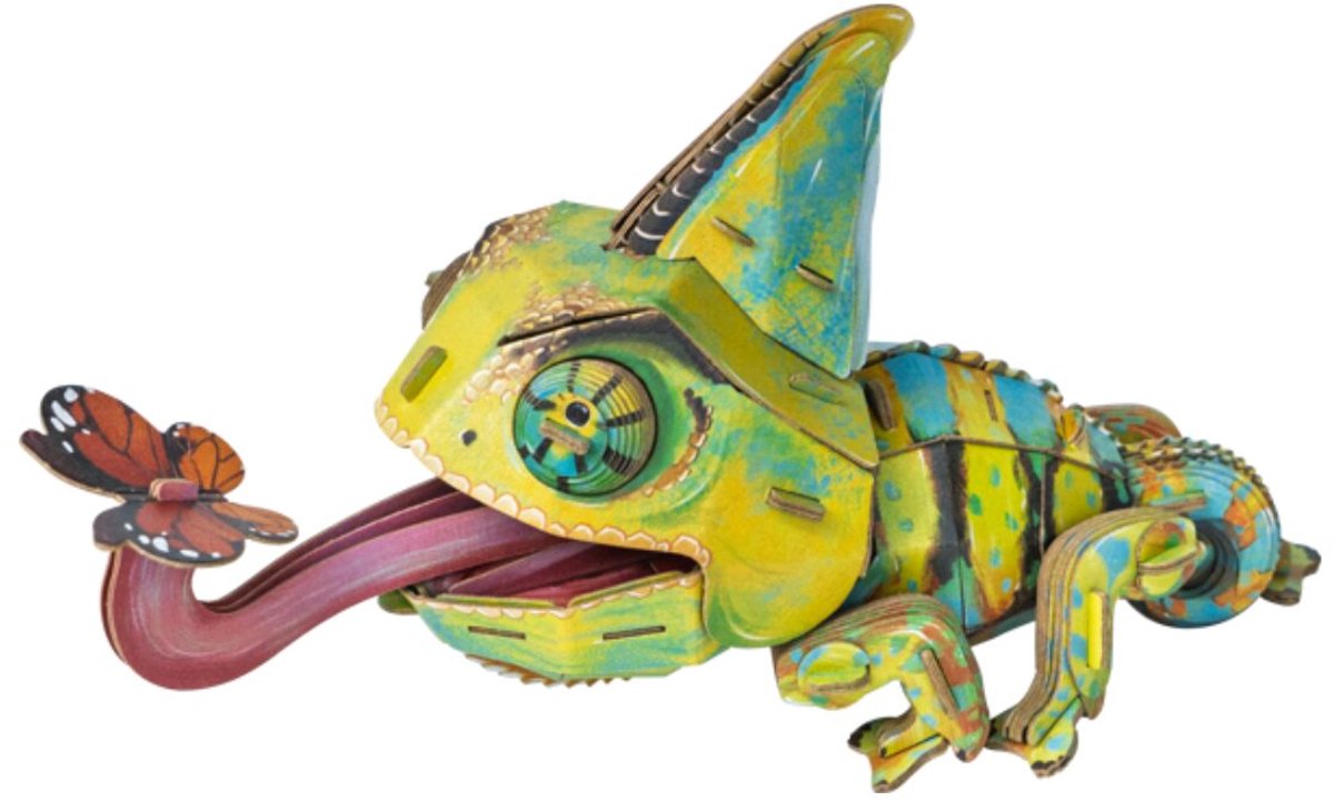 MakeBug, 3D Modelbouwpakket, Deep Jungle, Velied Chameleon, MB-D-0050, 17x7x10cm