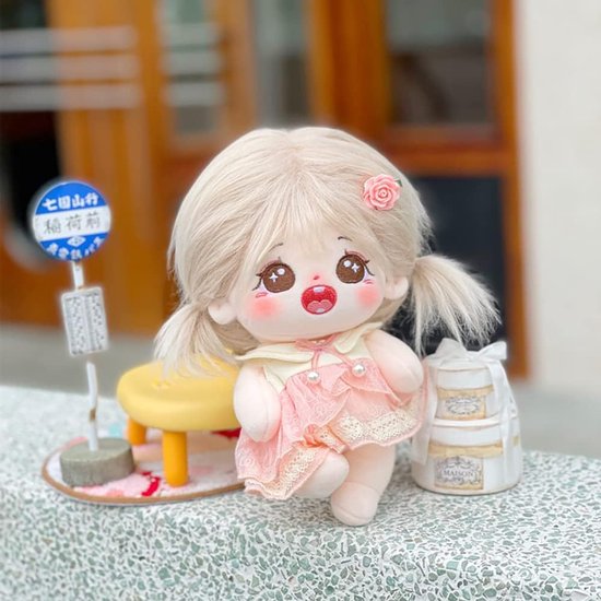 Pluche Pop Meisje - Gevuld Lichaam Pop - Aankleden Cadeau - Met Skelet - 20cm - A-31 — afbeelding 5