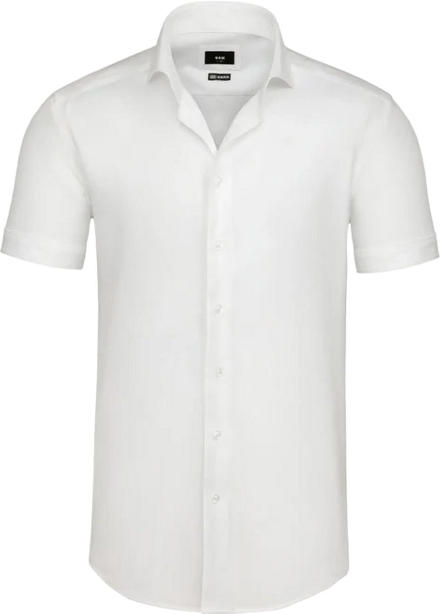 Heren Overhemd korte Mouwen - Wit - Blouse