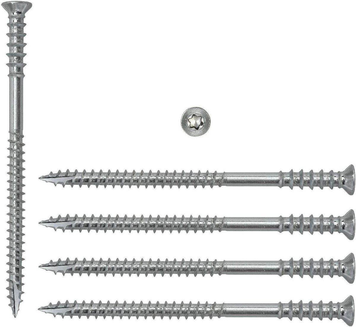 Aanstelschroeven - Stelschroeven afstand - Afstandsmontage hout - Freespunt Torx - 6x145 mm 75 stuks - Verzinkt