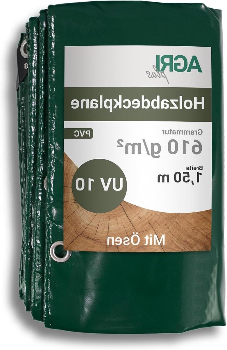 Houten Afdekzeil - Dekzeil PVC - Hout Beschermen - UV-Bestendig 10 Jaar - 1.5 x 6 m - Groen