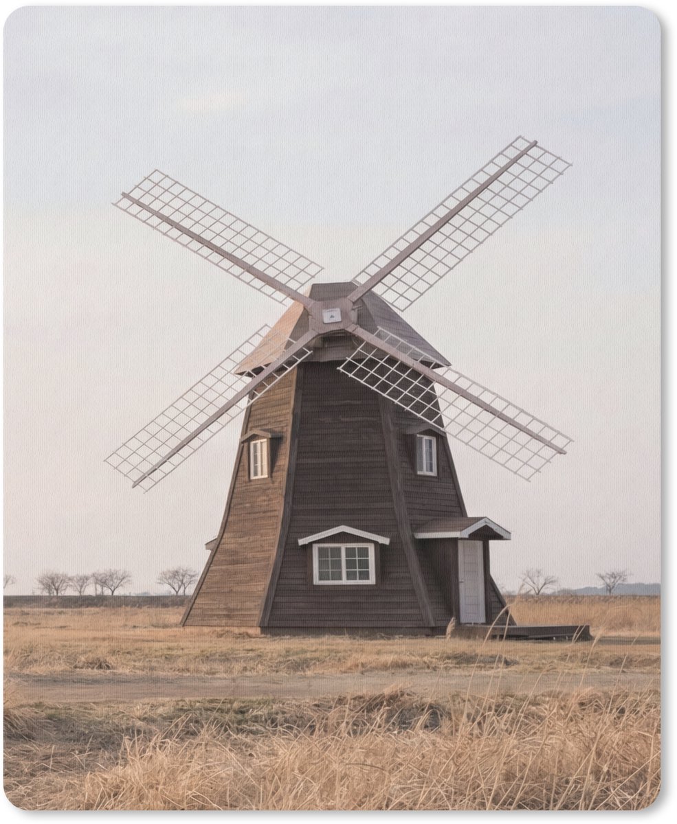 Muismat 12x16 cm - Mousepad Windmolens - Landschap - Veld - Muismatten
