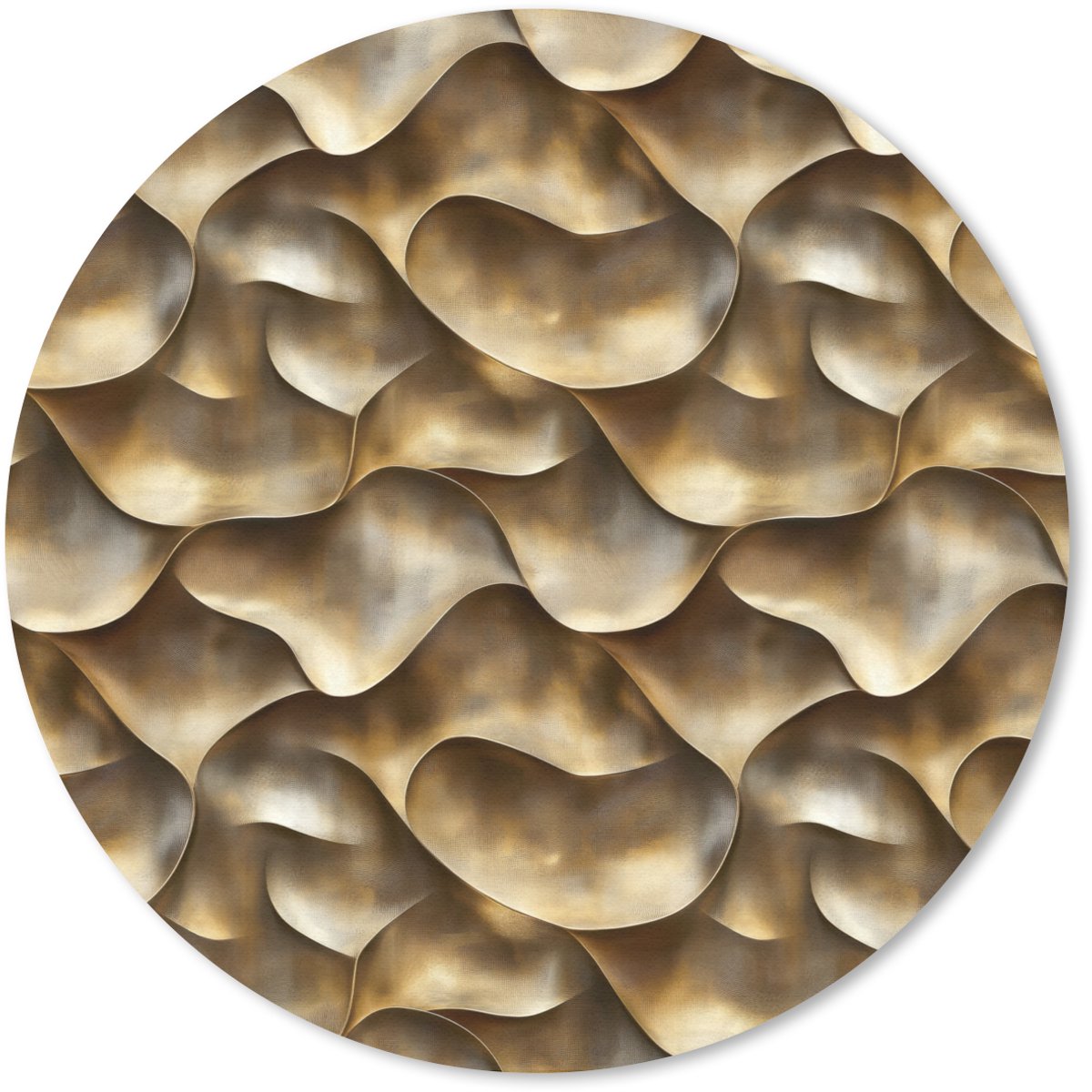 Muismat rond 30x30 cm - Mousepad Abstract - Antiek - Goud - Ronde muismatten