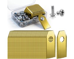 Maaimesjes geschikt voor Ecovacs Goat G1, O & A-serie - Reservemesjes Robotmaaier - 30 Stuks - Inclusief Schroeven - RVS - 36x18mm- goud