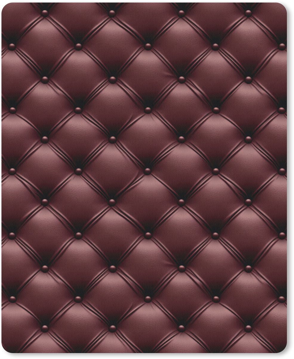Muismat 12x16 cm - Mousepad Leer - Patroon - Bordeaux - Muismatten
