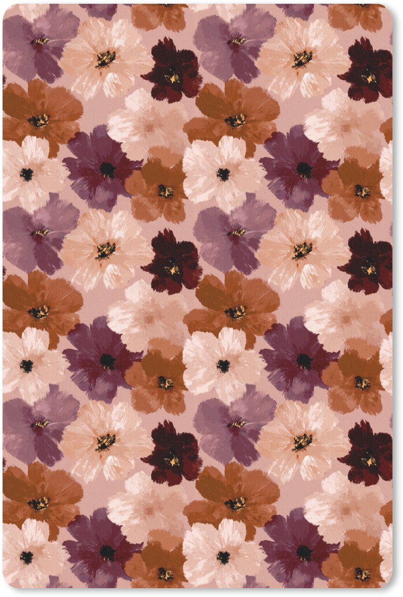 Muismat 13x20 cm - Mousepad Bloemen - Abstract - Aardetinten - Muismatten
