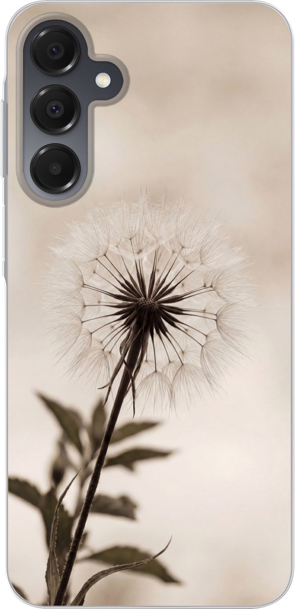 Telefoonhoesje Geschikt voor Samsung Galaxy A16 5G hoesje - Paardenbloem - Minimalistisch - Wit - Siliconen Telefoonhoesje Telefoonhoesje
