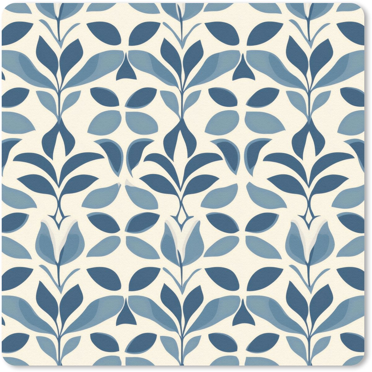Muismat 30x30 cm - Mousepad Flora - Modern - Blauw - Muismatten