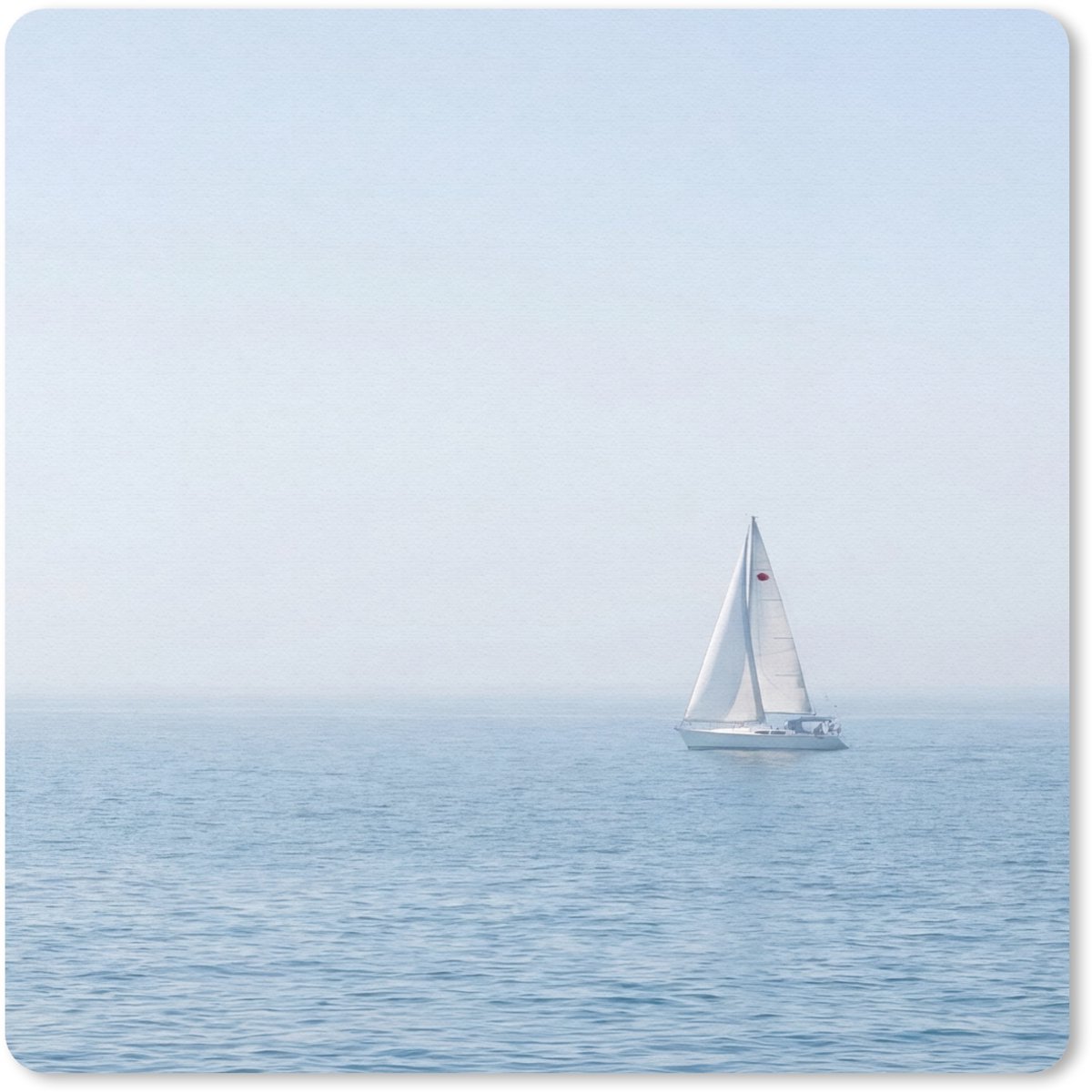 Muismat 30x30 cm - Mousepad Horizon - Zeilboot - Zee - Muismatten