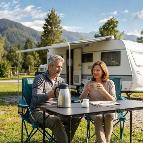 Abbey Camp Campingstoel - Vouwstoel - Lichtblauw - Draagtas - 100 KG — afbeelding 5