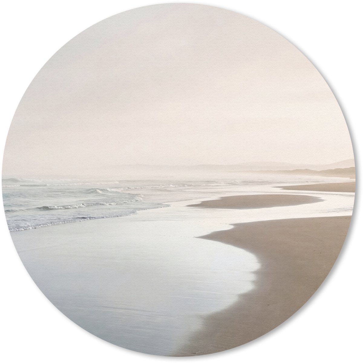 Muismat rond 20x20 cm - Mousepad Kustlijn - Strand - Oceaan - Ronde muismatten