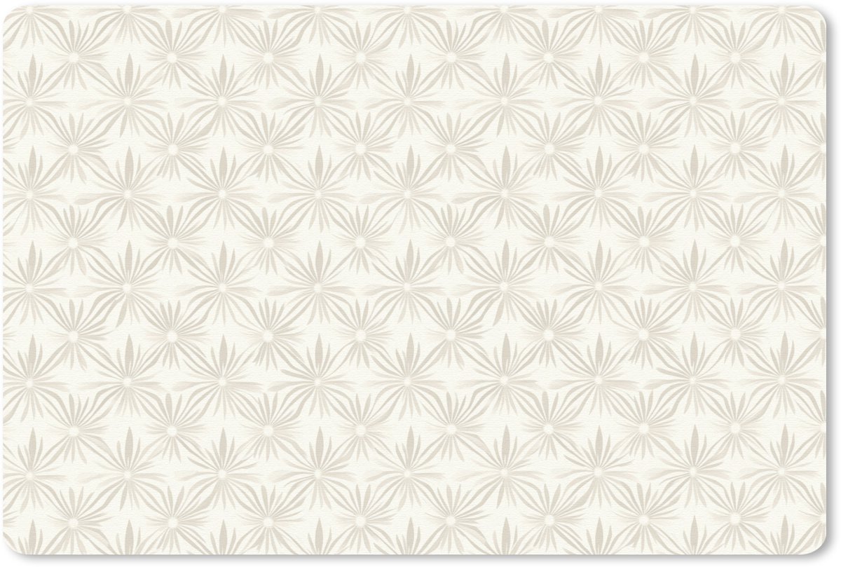 Muismat 13x8 cm - Mousepad Patroon - Bloemen - Beige - Muismatten