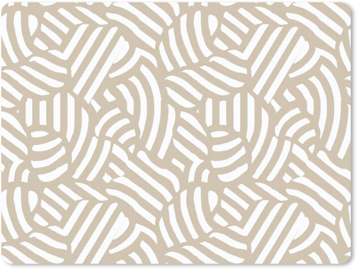 Muismat 12x10 cm - Mousepad Abstract - Modern - Beige - Muismatten