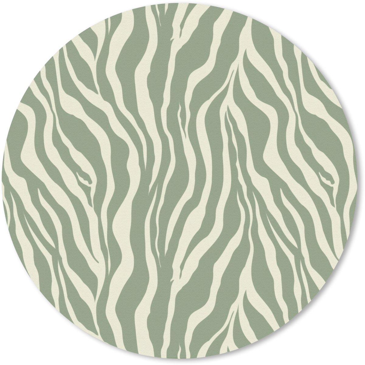 Muismat rond 20x20 cm - Mousepad Zebra - Motief - Groen - Ronde muismatten