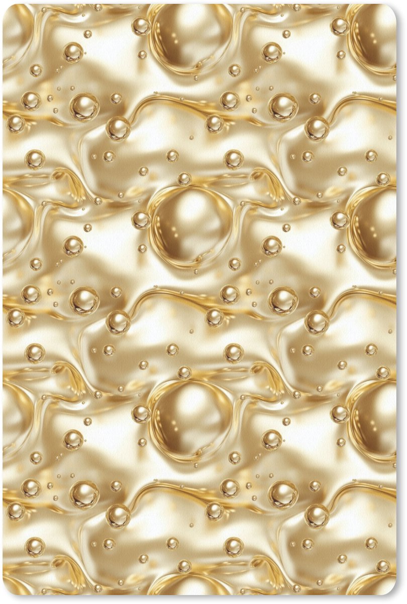 Muismat 13x20 cm - Mousepad Vloeibaar - Druppels - Goud - Muismatten