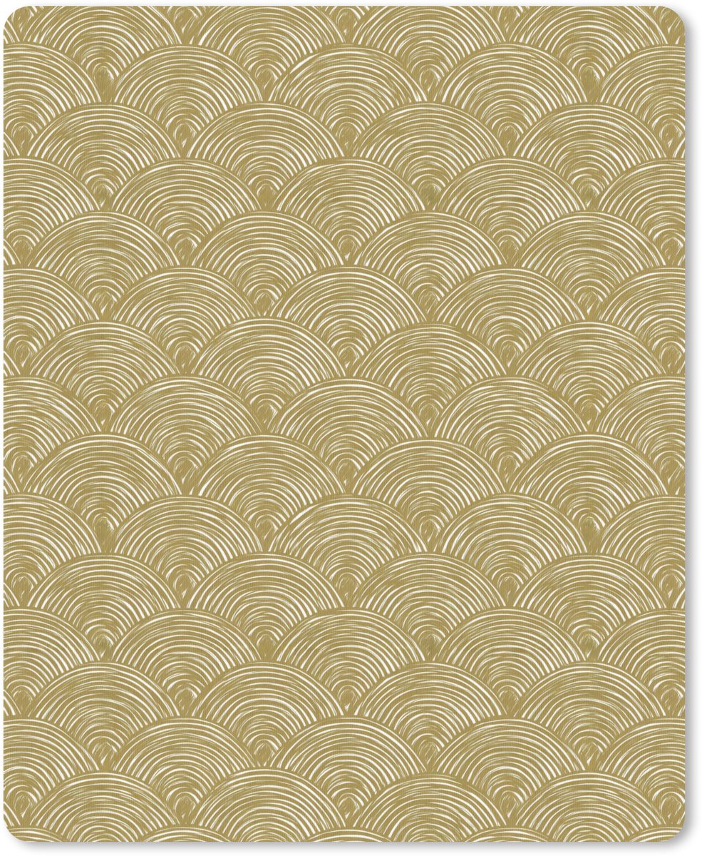Muismat 12x16 cm - Mousepad Waaier - Geometrisch - Groen - Muismatten