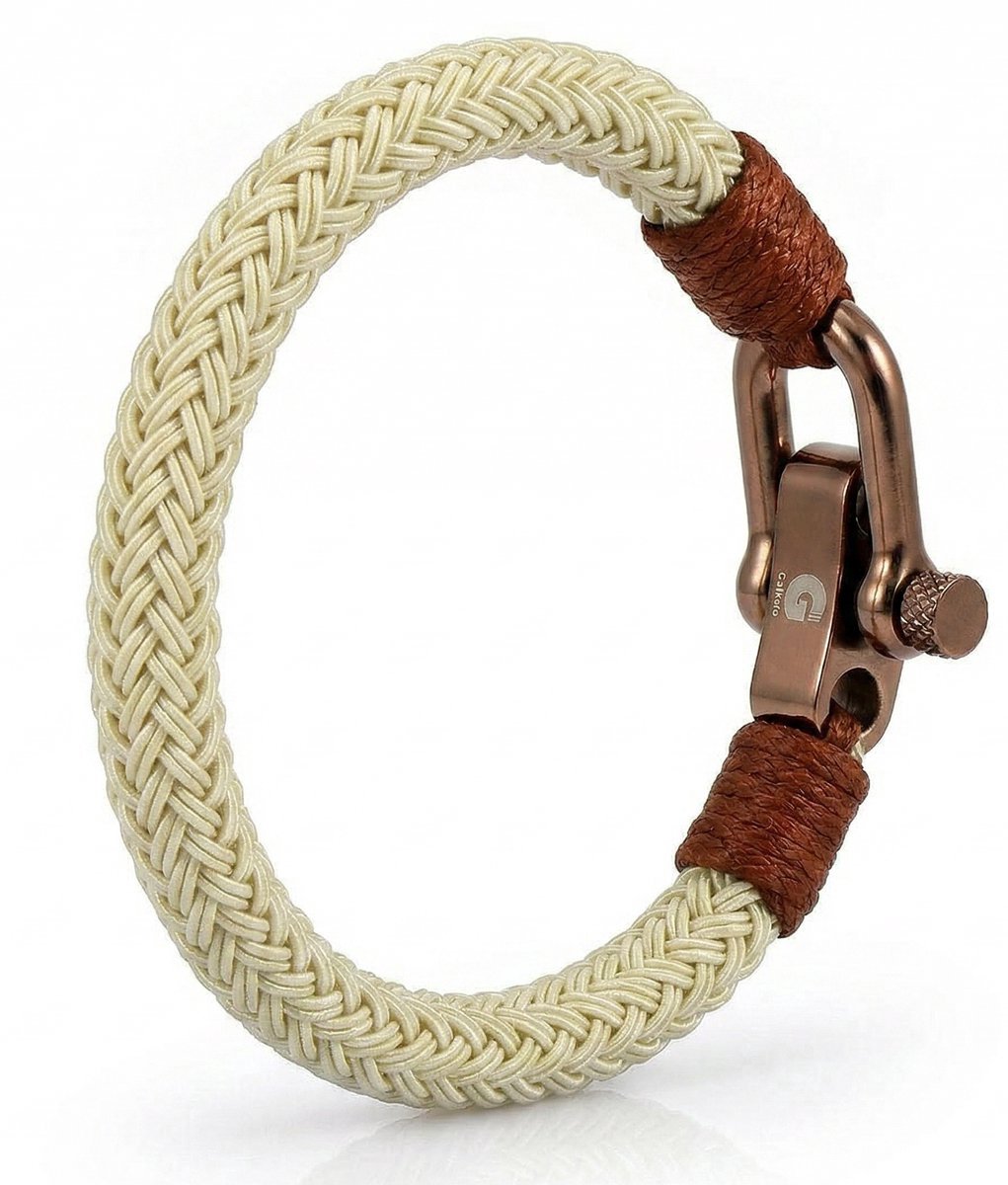 Armband Touw Heren Creme Nylon Dames Galeara Design TOTO 18,5 cm