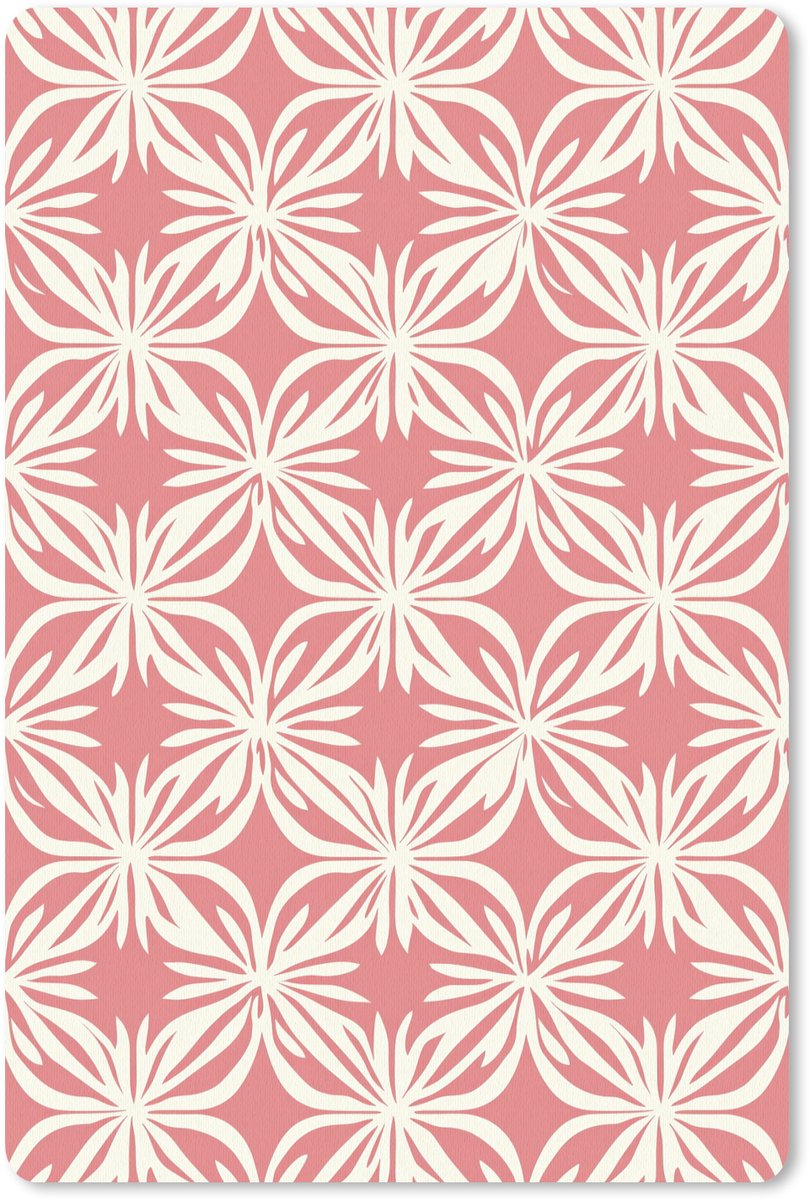 Muismat 13x20 cm - Mousepad Roze - Bloemenmotief - Wit - Modern - Muismatten
