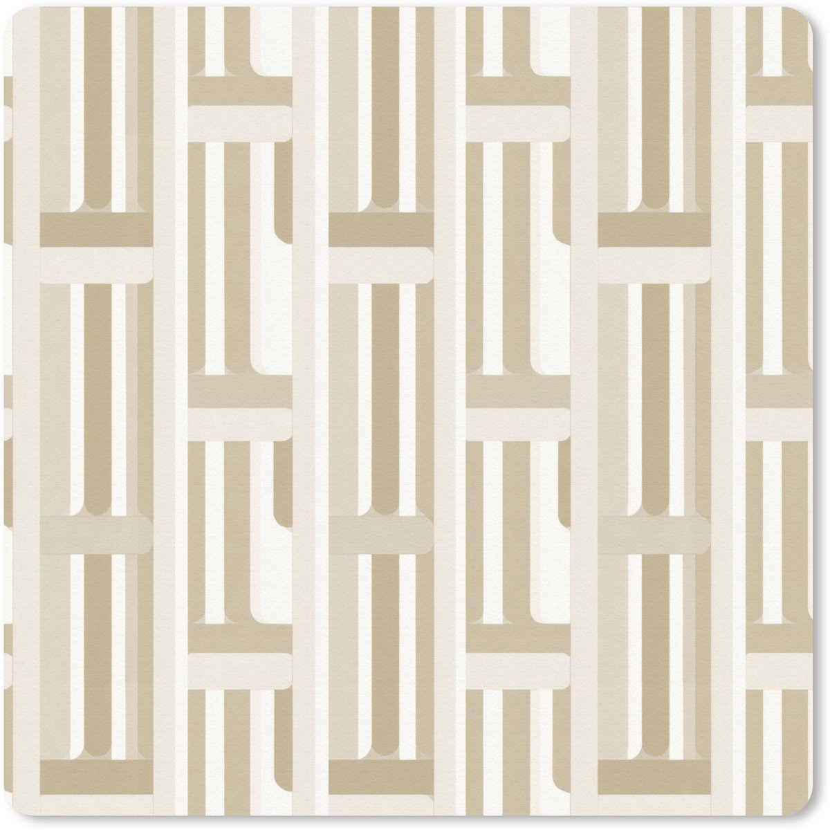Muismat 30x30 cm - Mousepad Modern - Geometrisch - Beige - Muismatten