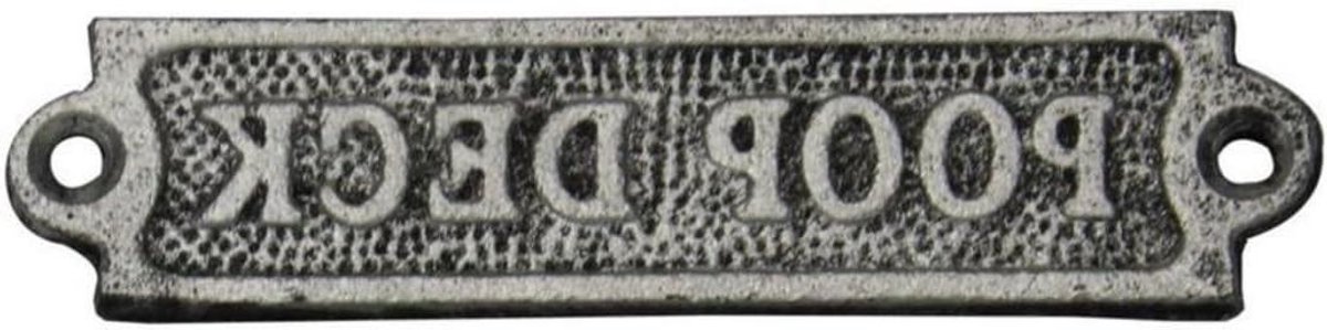 Gietijzeren Deurbord - Wanddecoratie Nautisch - Maritieme Sfeer - Gegoten Gietijzer - 15 cm - Zilver