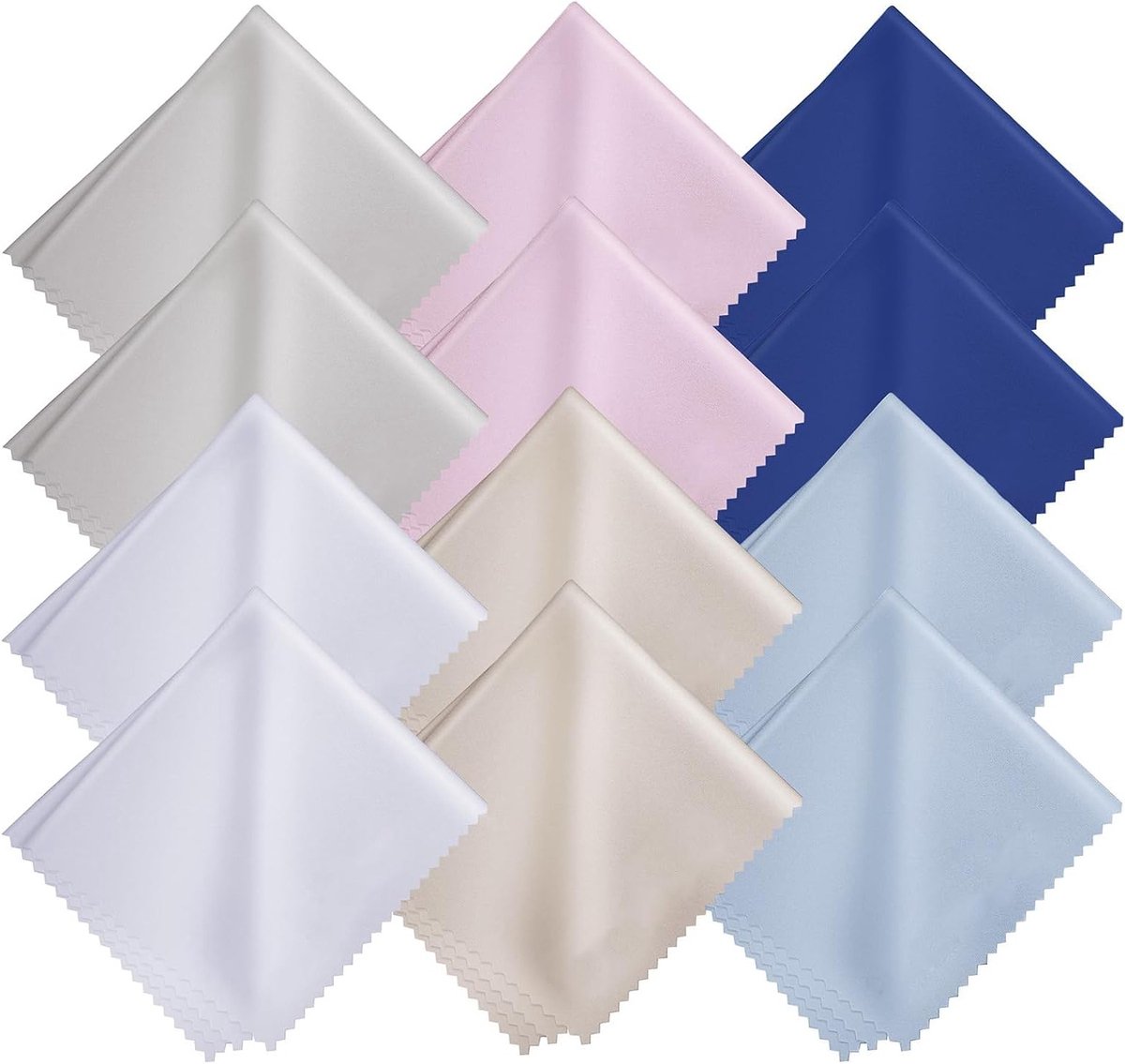 Set van 12 premium microvezel brillendoeken van 30 x 18 cm – veilig en effectief voor alle brillen, pluisvrij en vlekvrij, ideaal voor schoonmaken en onderhoud