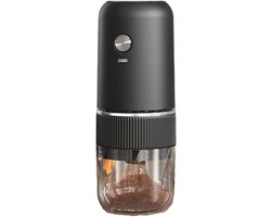 Draagbare elektrische koffiemolen – Automatische koffiemolen met draadloos USB-C-oplaadontwerp – Instelbaar van grof tot fijn (voor koffiebonen en granen) – Inclusief reinigingsborstel en kabel (Zwart)
