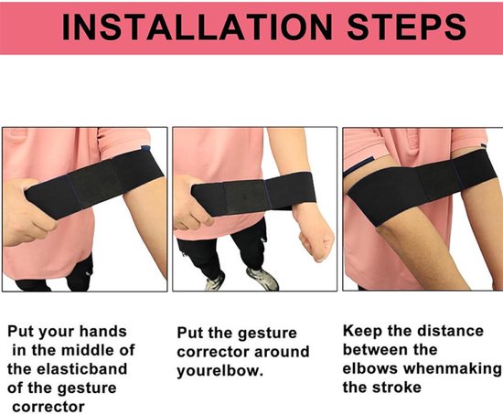 Golf Swing Training Band - Swingtrainer - 2 stuks - armsynchronisatie - trainingshulpmiddelen - Elastische golf trainingshulpband - Golf swing armband - Golf Hand Correctie Ban - Golf accessoires voor beginners - Zwart van Merkloos — afbeelding 4