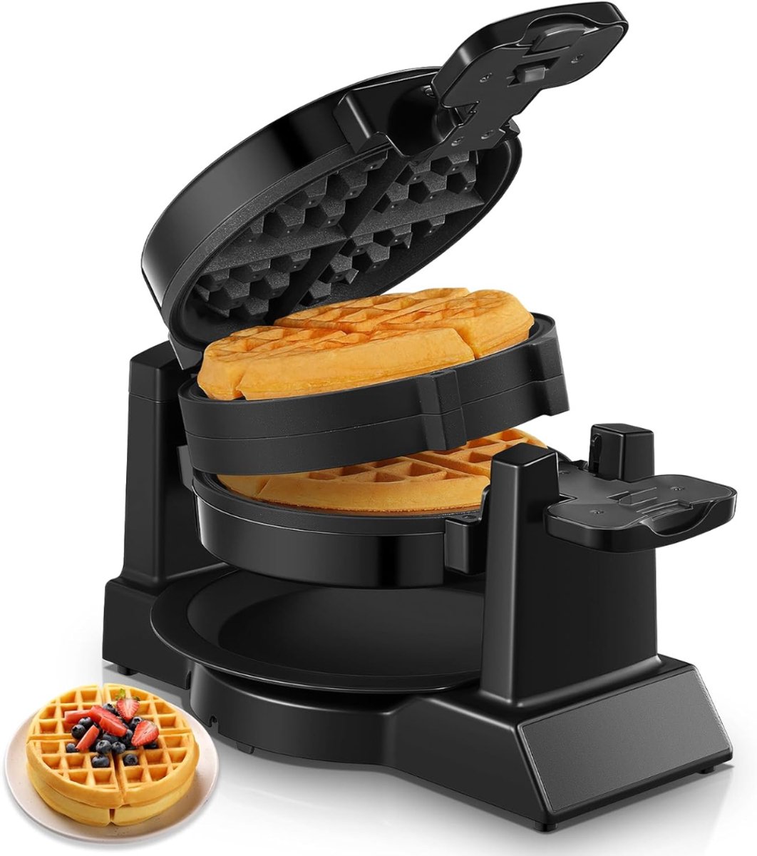 RWB® Wafelijzer met Verwisselbare Platen - Wafelijzer - Tostiijzer - Zwart - 14 x 8 x 21cm
