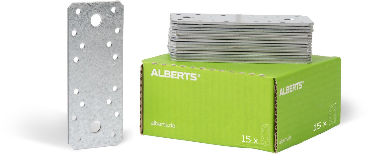 Alberts 339050 verbindingsplaat | sendzimir verzinkt | 133 x 55 mm | set van 15