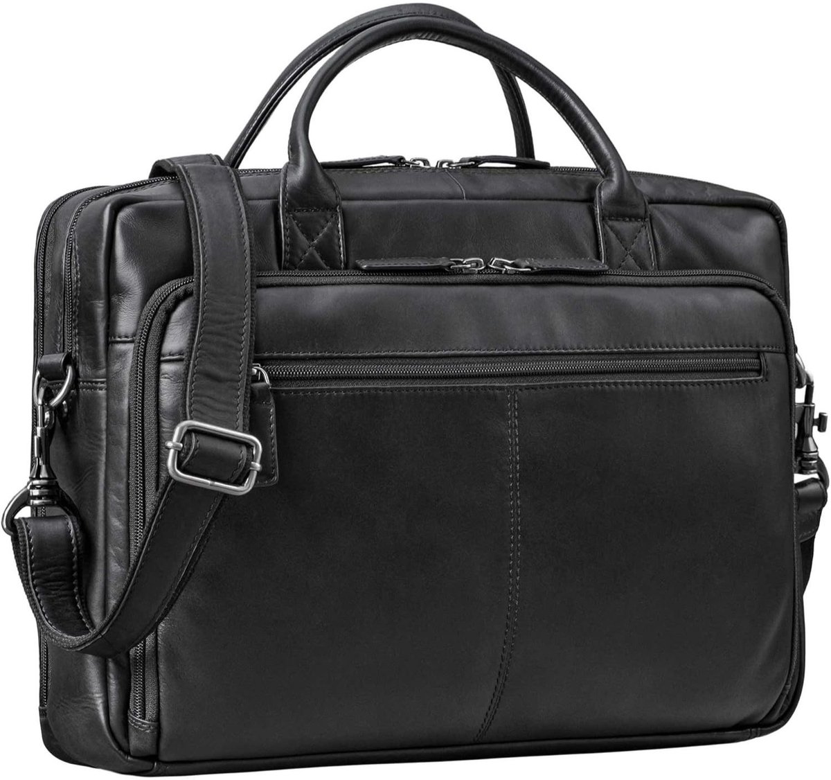 Leren Laptoptas - Laptoptas - Leren Tas - Luxe Leren Laptoptas - Werktas - Schoudertas - Business Tas - Leren Business Tas - 15.6-16 inch - Zwart - van Imperatoris