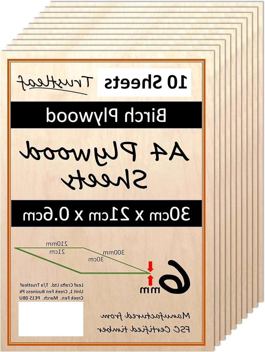 Berken Multiplex Platen - Hout Platen - Ambachtelijke Projecten - FSC Gecertificeerd - A4 10 Stuks - Beige
