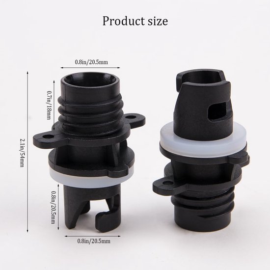 Paddle Board Pomp Adapter - Sup Accessoires - Moeiteloos Oppompen - Universele Compatibiliteit - 4 Stuks - Zwart van Merkloos — afbeelding 3