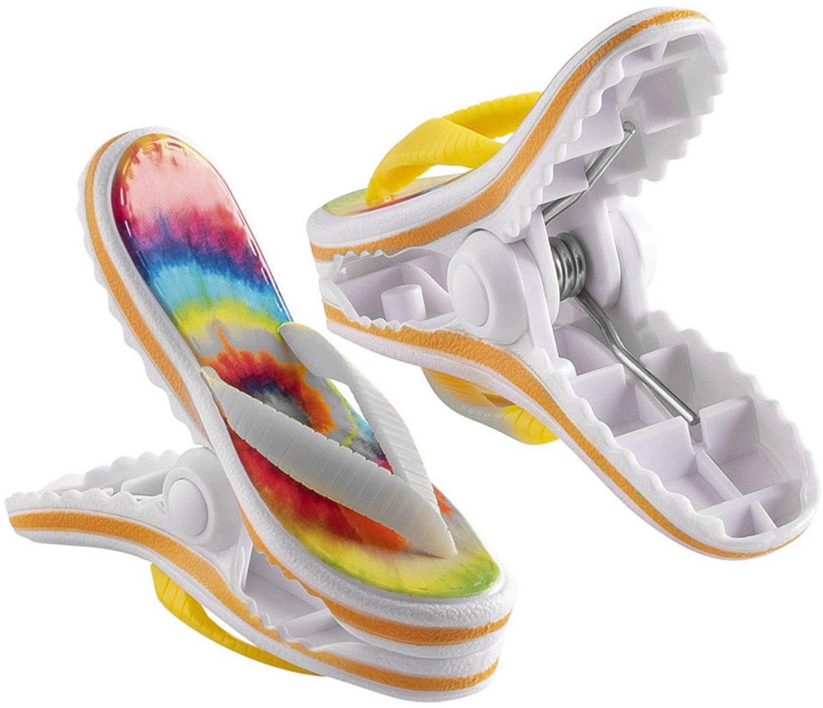 O2COOL - Boca Clips® Extra Stevige Handdoekclips - Slippers Tie-Dye