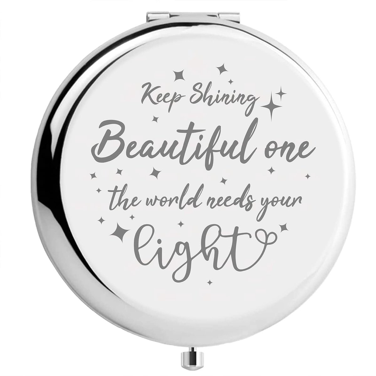 VT Goods - Compacte Spiegel - Gepersonaliseerde Make-up Spiegel - Zilver - Handige Reisspiegel - Perfect voor Vrienden en Familie - Ideaal als Geschen