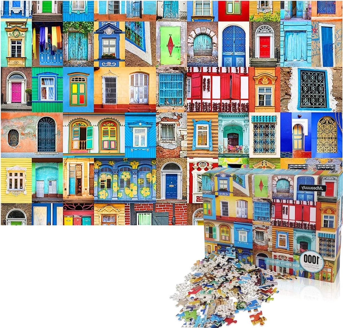 Legpuzzel 1000 Stukjes - Volwassen Puzzelspel - Ontspannend Tijdverdrijf - Gedetailleerd Wereldbeeld - 70 x 50 cm - Kleurrijk