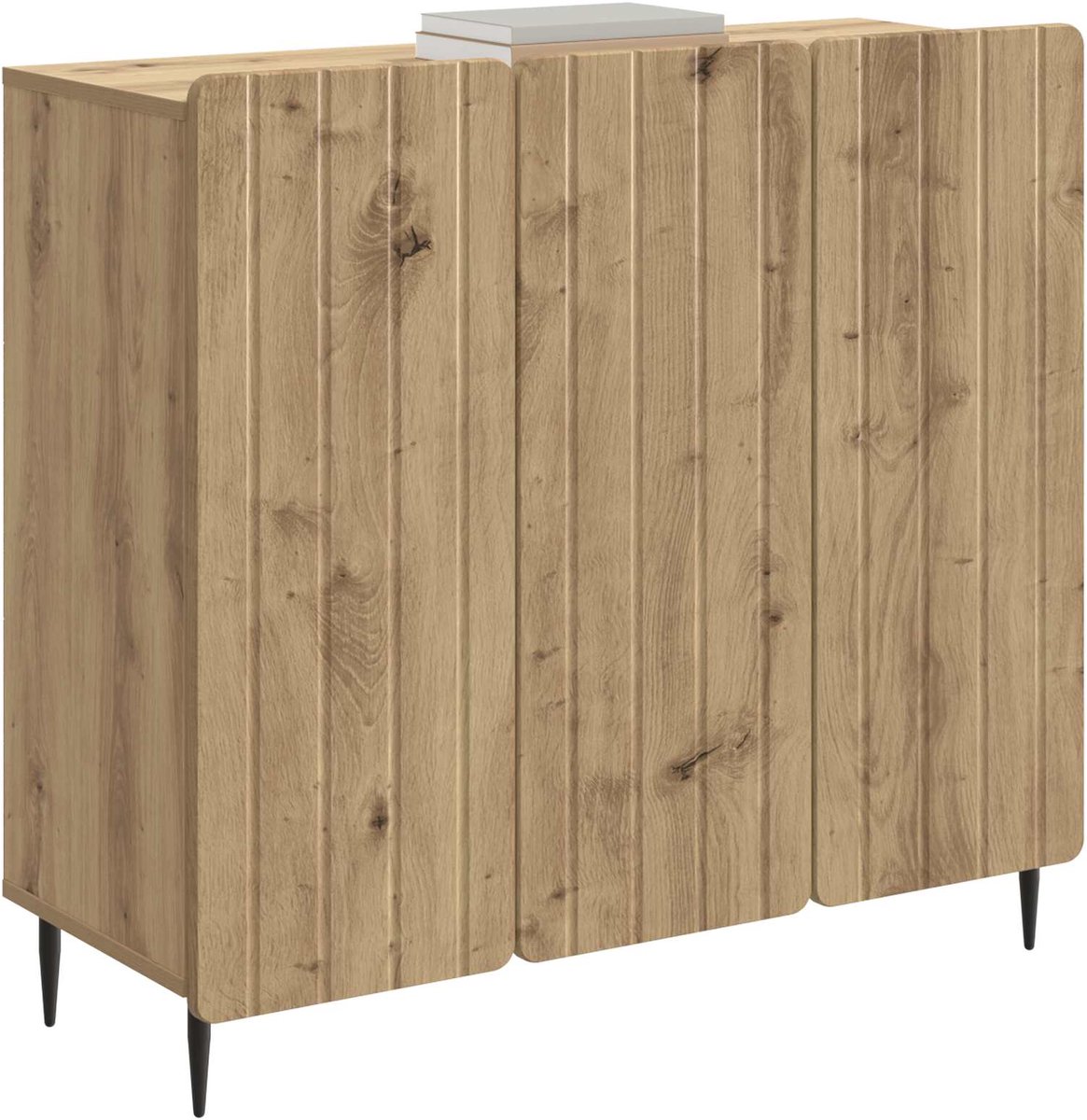 vidaXL - Dressoir - Artisanaal - eiken - 89 - x - 34,5 - x - 82 - cm - Bewerkt - hout