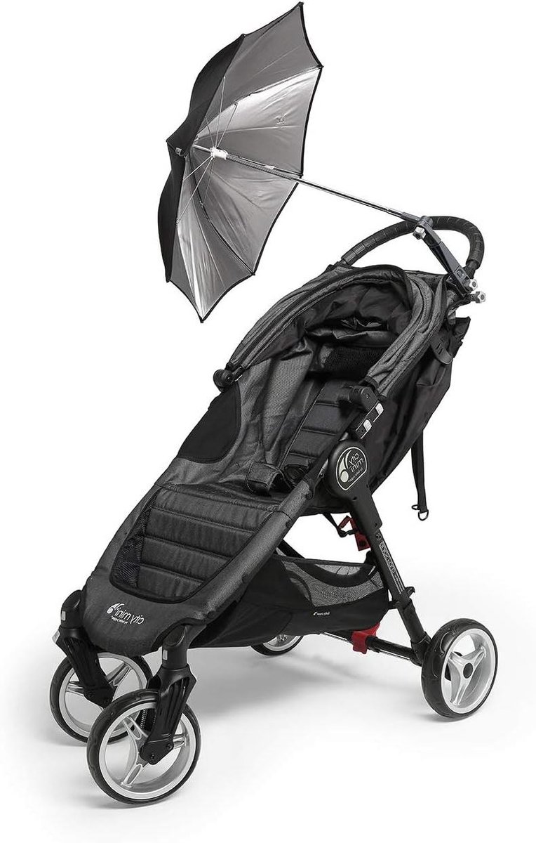 Kinderwagen Parapluhouder - Parasolhouder Accessoire - Bescherming tegen zon - Verwisselbaar met één klik - Universeel verstelbaar - Zwart/Grijs