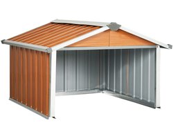 Robotmaaier Garage - 92 x 97 x 63 cm - Bruin Hout-look - Gegalvaniseerd Staal...