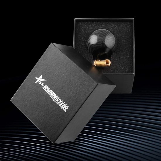 Schakelknop Auto - Versnellingspook Hendel - Handmatige Versnelling - Universele Montage Adapters - 50mm Diameter - Koolstofvezel Zwart van Merkloos — afbeelding 3