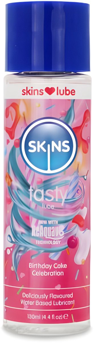 Skins - Glijmiddel met smaakje - Tasty Birthday Cake - 130 ml