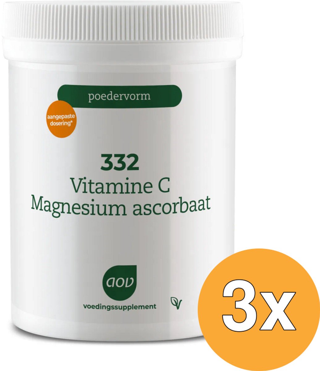 3x AOV 332 Vitamine C magnesium ascorbaat (250 gr)