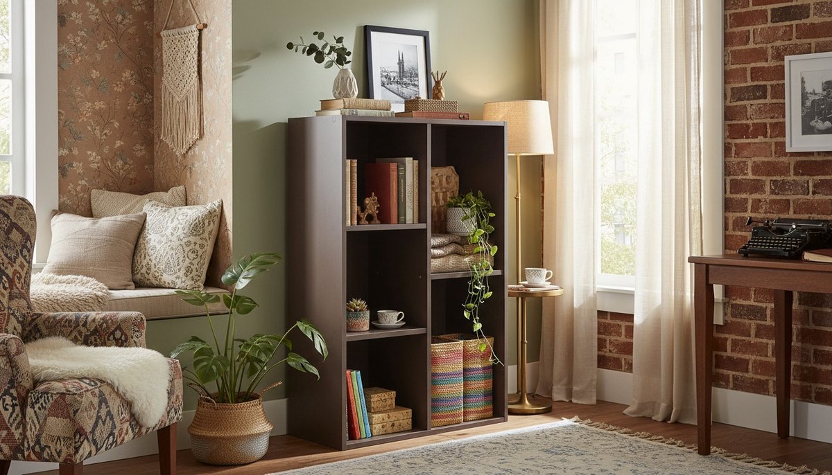Boekenkast 5-Vakken – ABTkantoor Open Kubus Kast 80 cm Hoog – Moderne Espresso Opbergkast van Houtlook – Vrijstaande Planken Boekenschap voor Woonkamer, Slaapkamer, Kantoor – 50 x 24 x 80 cm – Stevig, Ruimtebesparend & Decoratief